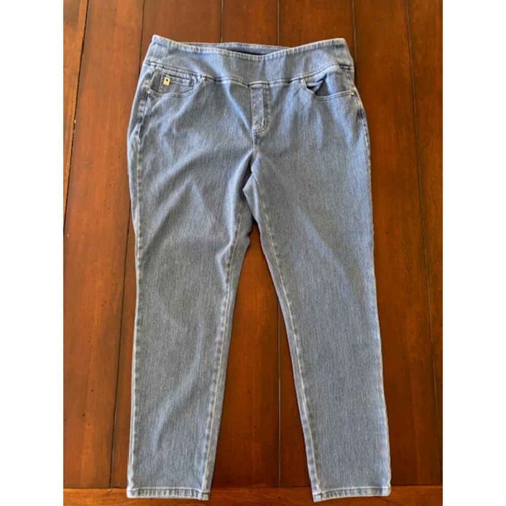 Belle Kim Gravel Size 20W Stretch Denim Blue‎ Skinny Jeans